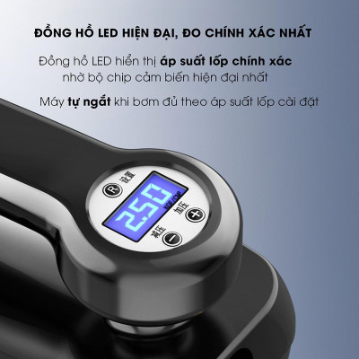 Máy hút bụi kèm máy bơm lốp ô tô máy bơm lốp ô tô 12V có đèn pin