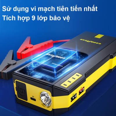 Bộ kích điện ắc quy ô tô, kiêm pin sạc dự phòng Goodyear GY-5358 dung lượng 12000mAh - Hàng Nhập Khẩu