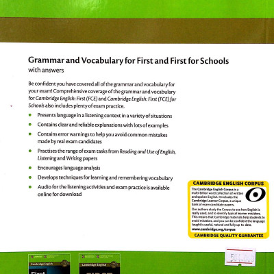 Grammar and Vocabulary for First and First for Schools Book with Answers and Audio