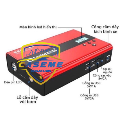 Bơm Lốp & Kích Bình Ô Tô Soulor - Pin 99.800mAh, 180W, Tự Ngắt, Đèn LED, Sạc Dự Phòng - Công Nghệ Nhật Bản - Hàng Nhập Khẩu