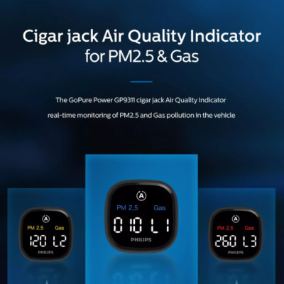 Máy khử mùi, lọc không khí trên xe ô tô cao cấp Philips GP9301 - Cảm biến chất lượng không khí 4 chiều - HÀNG NHẬP KHẨU