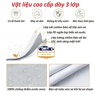 [MITSUBISHI] Bạt phủ xe ô tô tráng nhôm cao cấp các xe hãng MITSUBISHI, 3 lớp chống nóng, chống thấm, chống bụi - Hàng Chính Hãng
