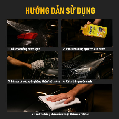 Dung Dịch Rửa Xe Ô Tô Kèm Sáp Bóng FORMULA 1 613700 946ml Sạch Sâu Bóng Đẹp Bảo Vệ Sơn - Nhập Khẩu Chính Hãng