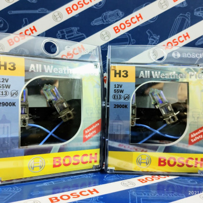 Bóng Đèn Tăng Sáng Bosch H3 12V 55W All Weather 2900K (Hộp 2 bóng)