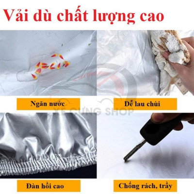 Bạt phủ vải dù OXFORD Chevrolet Spark,Aveo,Cruze,Traiblazer,Colorado,Captiva,Orlander bạt phủ 3 lớp có khóa kéo cánh cửa