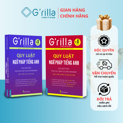 Sách - Combo 4 Quy luật đánh vần tiếng Anh, Bí thuật trọng âm và Ngữ pháp theo quy luật 1 & 2 GRILLA