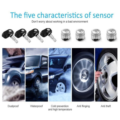 Cảm biến áp suất lốp trong Careud lắp nút chờ xe hơi, ô tô 