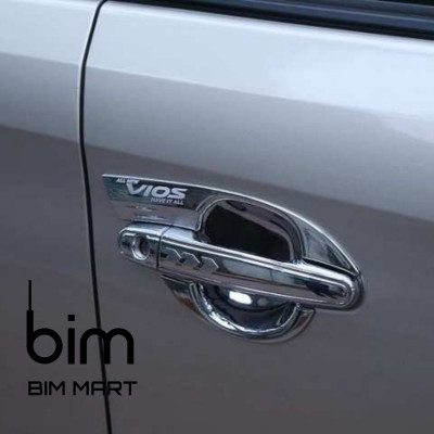 Bộ Ốp Hõm Cửa Dành Cho Xe Toyota Vios 2014 - 2018 Mạ Crom Cao Cấp