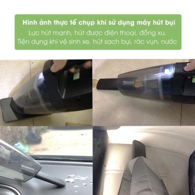 Máy hút bụi kèm máy bơm lốp ô tô máy bơm lốp ô tô 12V có đèn pin
