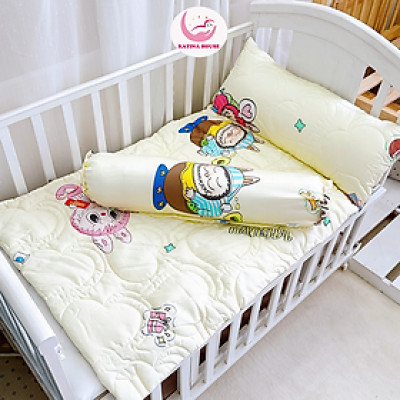 Bộ Túi nệm kèm gối ôm Katina House cho bé đi học vải Tencel 60s bóng mượt mát lạnh, phù hợp mầm non tiểu học