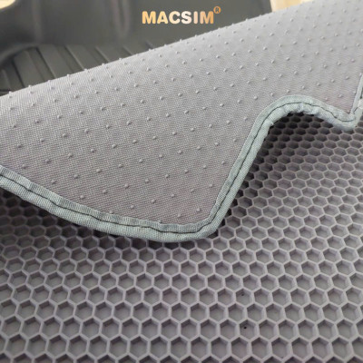 Thảm 2 lớp (sd3) dạng lưới lục giác Toyota Veloz/ Avanza 2022+ (ghi) bề mặt cao su siêu sạch nhãn hiệu Macsim