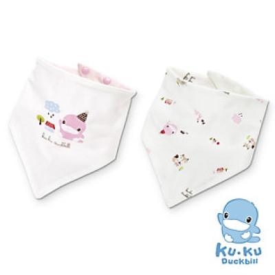 YẾM TAM GIÁC CHO BÉ BẰNG VẢI ( NÚT BẤM ) KUKU - KU2241 ( SET 2 CÁI )