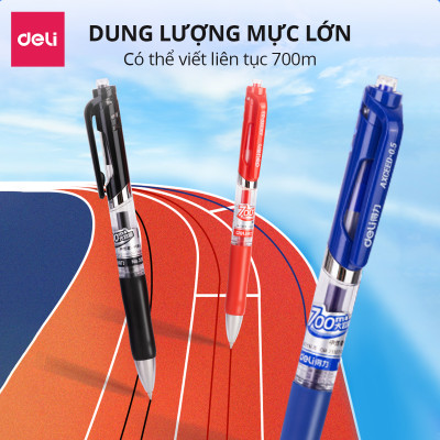 Bút Gel Bấm Bút Bi Nước Deli Phù Hợp Viết Sổ Calligraphy Ngòi 0.5mm Mực Nhanh Khô Dành Cho Văn Phòng Học Sinh Nhiều Màu 33388S