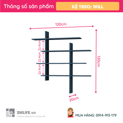 Kệ trang trí kệ để sách gia đình SMLIFE Will