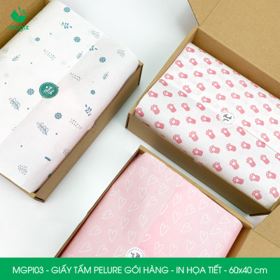 MGPI03 - Combo 100 tấm giấy Pelure gói hàng in họa tiết - 60x40 cm