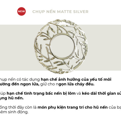 Chụp nến trang trí Yankee Candle - Matte Silver