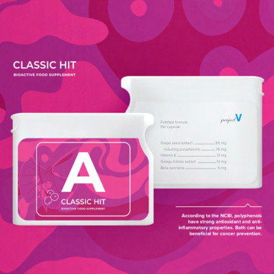 Thực Phẩm Sức Khỏe A Classic Hit - Bảo Vệ Tế Bào - PROJECT V - Hộp 30 Viên - Xuất xứ Pháp, Hàng Chính Hãng