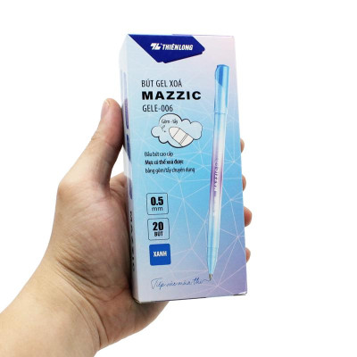 Hộp 20 Bút Gel Xóa Được 0.5 mm - Mazzic Thiên Long GELE-006 - Mực Xanh