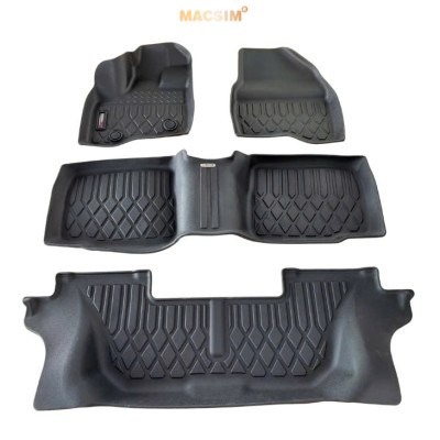 Thảm lót sàn xe ô tô Ford Explorer 2015-2019 (sd) Nhãn hiệu Macsim chất liệu nhựa TPE cao cấp màu đen