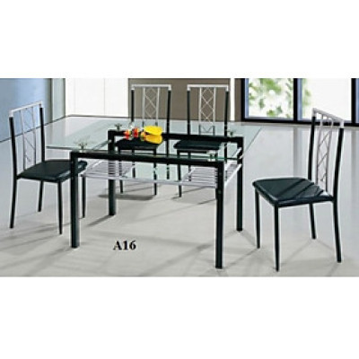 Bộ bàn ghế ăn mặt kính Tundo thiết kế hiện đại 
