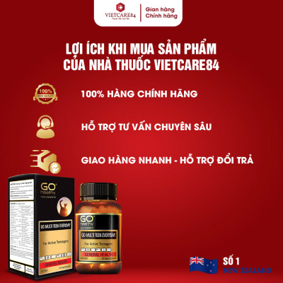 Viên uống cho tuổi teen nhập khẩu chính hãng New Zealand GO MULTI TEEN EVERYDAY (30 viên)  bổ sung 32 vitamin, khoáng chất và một số dưỡng chất hỗ trợ duy trì và tăng cường sức khỏe cho trẻ ở tuổi tăng trưởng, tuổi dậy thì
