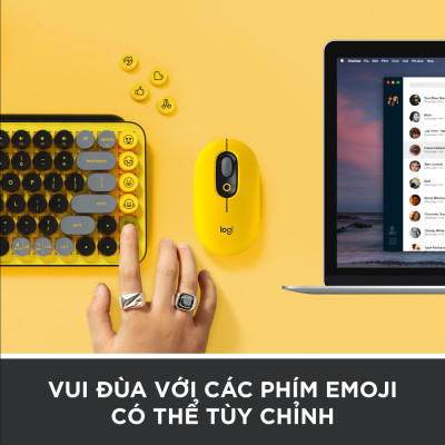Bàn phím cơ học không dây Bluetooth Logitech POP Keys kết nối đa thiết bị các phím Emoji tùy chỉnh - Hàng chính hãng