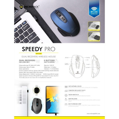 Chuột không dây MicroPack SPEEDY PRO MP-752W - Hàng Chính Hãng