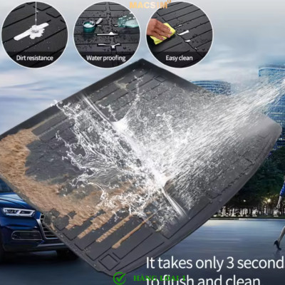 Thảm lót cốp xe ô tô Vinfast VF6 Nhãn hiệu Macsim chất liệu nhựa TPE cao cấp màu đen