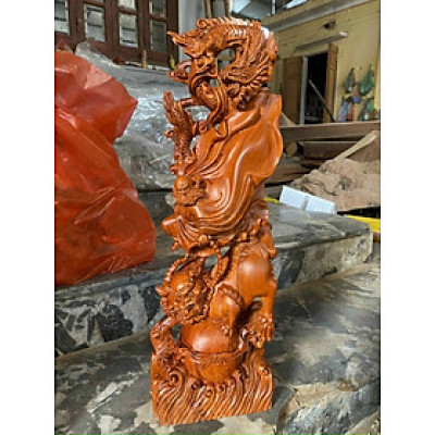 Tượng đạt ma sư tổ bằng gỗ hương đá kt cao 50×17×10cm