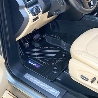 Thảm lót sàn xe ô tô Ford Explorer 2011-2019 Nhãn hiệu Macsim chất liệu nhựa TPV cao cấp màu đen