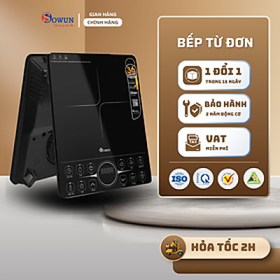 Bếp Điện Từ Đơn Chính Hãng SOWUN SW163S, Mặt Kính Ceramic Chịu Được Nhiệt Độ Cao, Công Suất 2000W