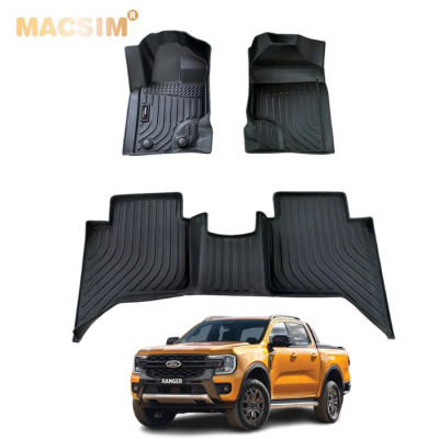 Thảm lót sàn xe ô tô Ford Raptor 2022 + Nhãn hiệu Macsim chất liệu nhựa TPE cao cấp màu đen