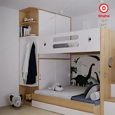 [ Miễn phí giao hàng và lắp đặt tại TP.HCM] Giường tầng thông minh Ohaha kết hợp tủ quần áo - GTTM043