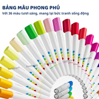 Bút màu 2 đầu , bút highlight đồ dùng học tập cho bé Dual- Tip Washable Marker Mideer