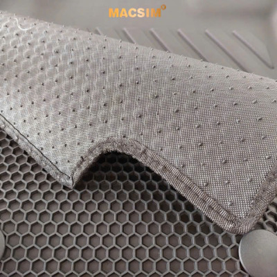 Thảm ô tô sd3 2 lớp dạng lưới lục giác Toyota Raize 2022-nay màu đen bề mặt cao su siêu sạch - Nhãn hiệu Macsim