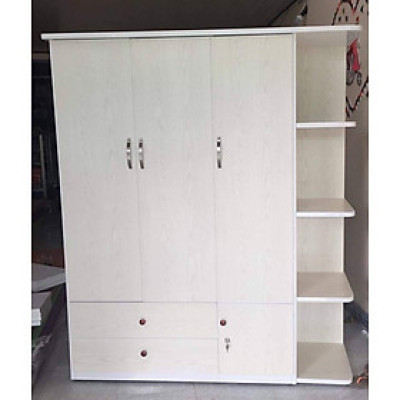 Tủ áo kèm kệ trang trí 1m6 x 1m8 x 0,5 m (màu gỗ tự nhiên)