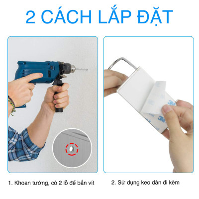 Giá treo móc kẹp phơi quần áo gắn tường inox 304 Hobby home decor GPM1