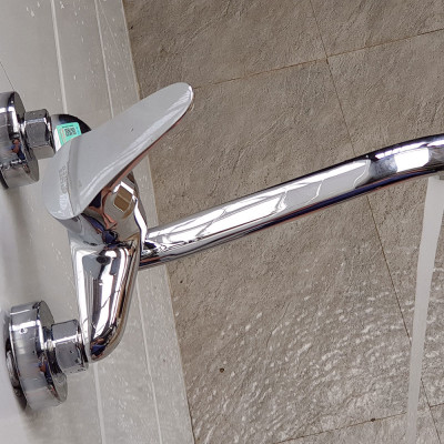 Vòi rửa chén nóng lạnh âm tường Đồng mạ Chrome Eurolife EL-T016AT (Trắng bạc)