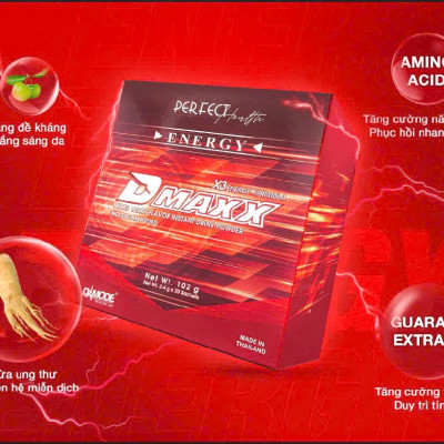 DMAXX thức uống bổ sung vitamin năng lượng không đường DAMODE 58 gói màu đỏ mỗi gói 2,2gr