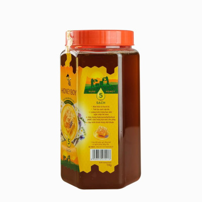 Mật ong thiên nhiên 5 sạch Honeyboy 1kg và Mật ong sữa chúa Honeyboy 100ml