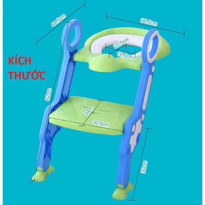 Ghế ngồi bồn cầu có thang vịn an toàn cho bé - màu giao ngẫu nhiên