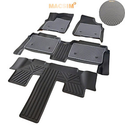 Thảm 2 lớp (sd3) dạng lưới lục giác cho Hyundai Custin màu ghi  bề mặt cao su siêu sạch nhãn hiệu Macsim