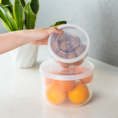 Bộ 3 Hộp Đựng Thực Phẩm Tròn Hokkaido Xuất Nhật - Hàng Chính Hãng ( Tặng Kèm Khăn Lau PaKaSa )