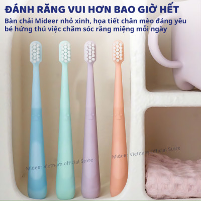 Bàn chải đánh răng cho bé Mideer Kids Dental Care Toothbrush 1 2 3 Tuổi