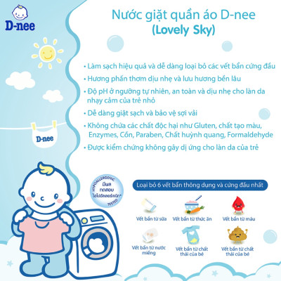 Nước Giặt Quần Áo Cho Bé D-nee - Chai 3000ml (Xanh)