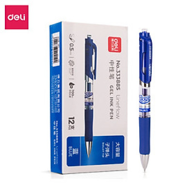 Bút Gel Bấm Bút Bi Nước Deli Phù Hợp Viết Sổ Calligraphy Ngòi 0.5mm Mực Nhanh Khô Dành Cho Văn Phòng Học Sinh Nhiều Màu 33388S