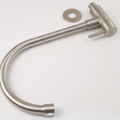 Vòi rửa chén lạnh âm tường Inox SUS 304 Eurolife EL-RC08 (Trắng vàng)