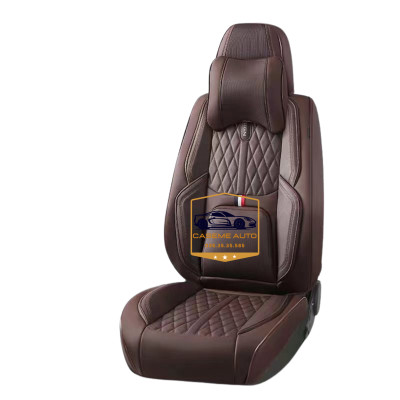 [Tặng Kèm 2 Gối] Bộ 5 Áo Bọc Ghế Ô Tô Da Nappa 9D Cao Cấp, Chống Nước Tốt, Dễ Vệ Sinh, Không Mùi, Có Chống Trượt (Mã 202) - Hàng Nhập Khẩu