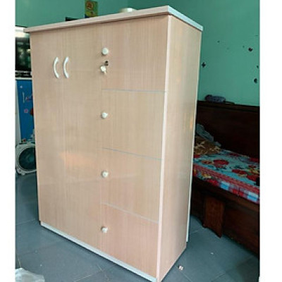 Tủ nhựa đài loan gỗ nhạt cao 1m45(TPHCM)