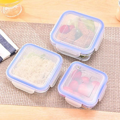 Hộp thủy tinh vuông nắp kín 800ml